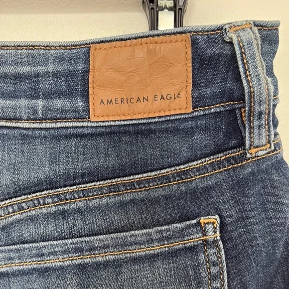 American Eagle Blue Skinny Ripped Jeans - Picture 4 of 4